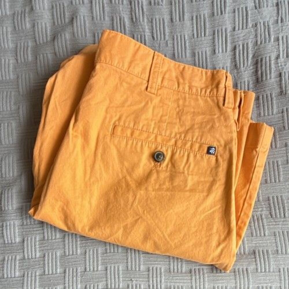 Brooks Brothers 346 Men's Chino Shorts W32 Orange Flat Front Cotton Preppy